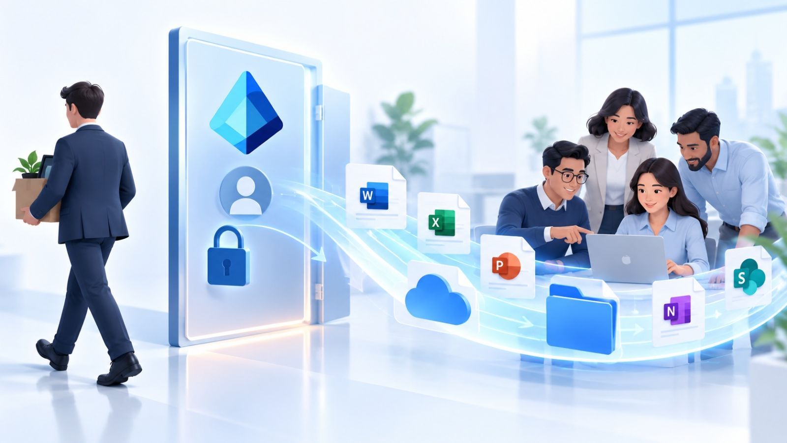 Minh họa Microsoft Entra ID quản lý quyền truy cập