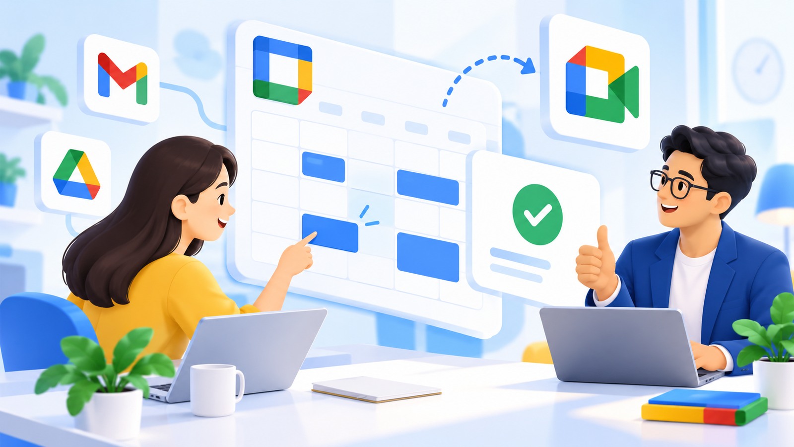 Minh họa thao tác và cộng tác trong Google Workspace