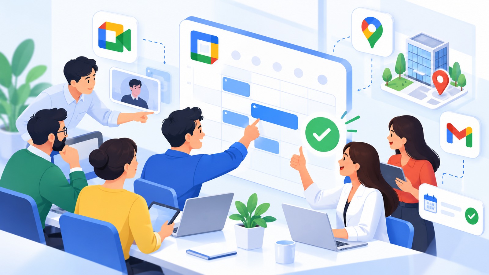 Minh họa thao tác và cộng tác trong Google Workspace