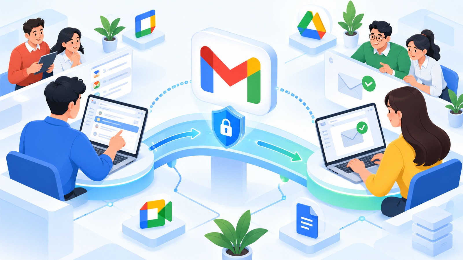 Minh họa thao tác và cộng tác trong Google Workspace