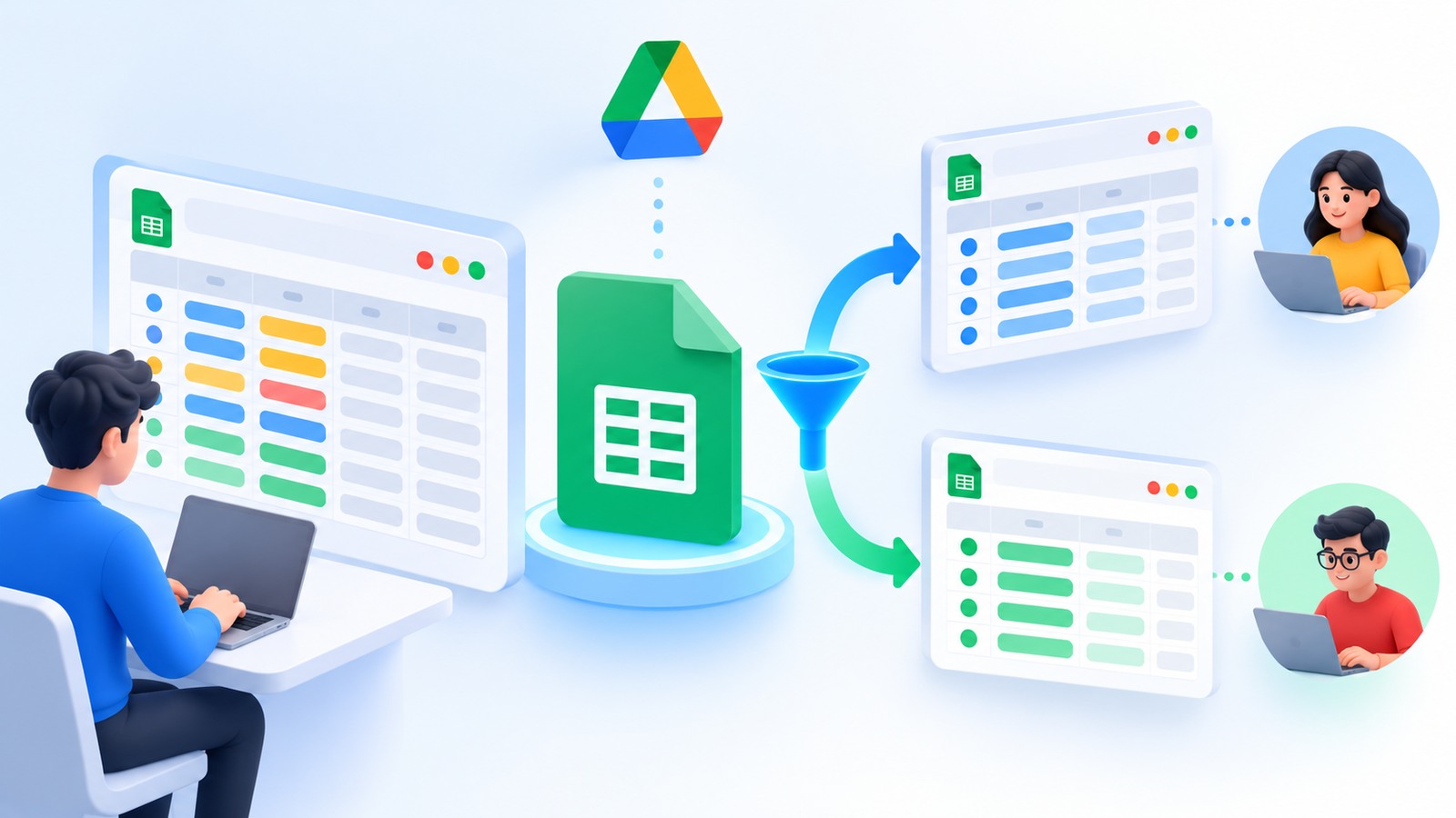 Minh họa thao tác và cộng tác trong Google Workspace