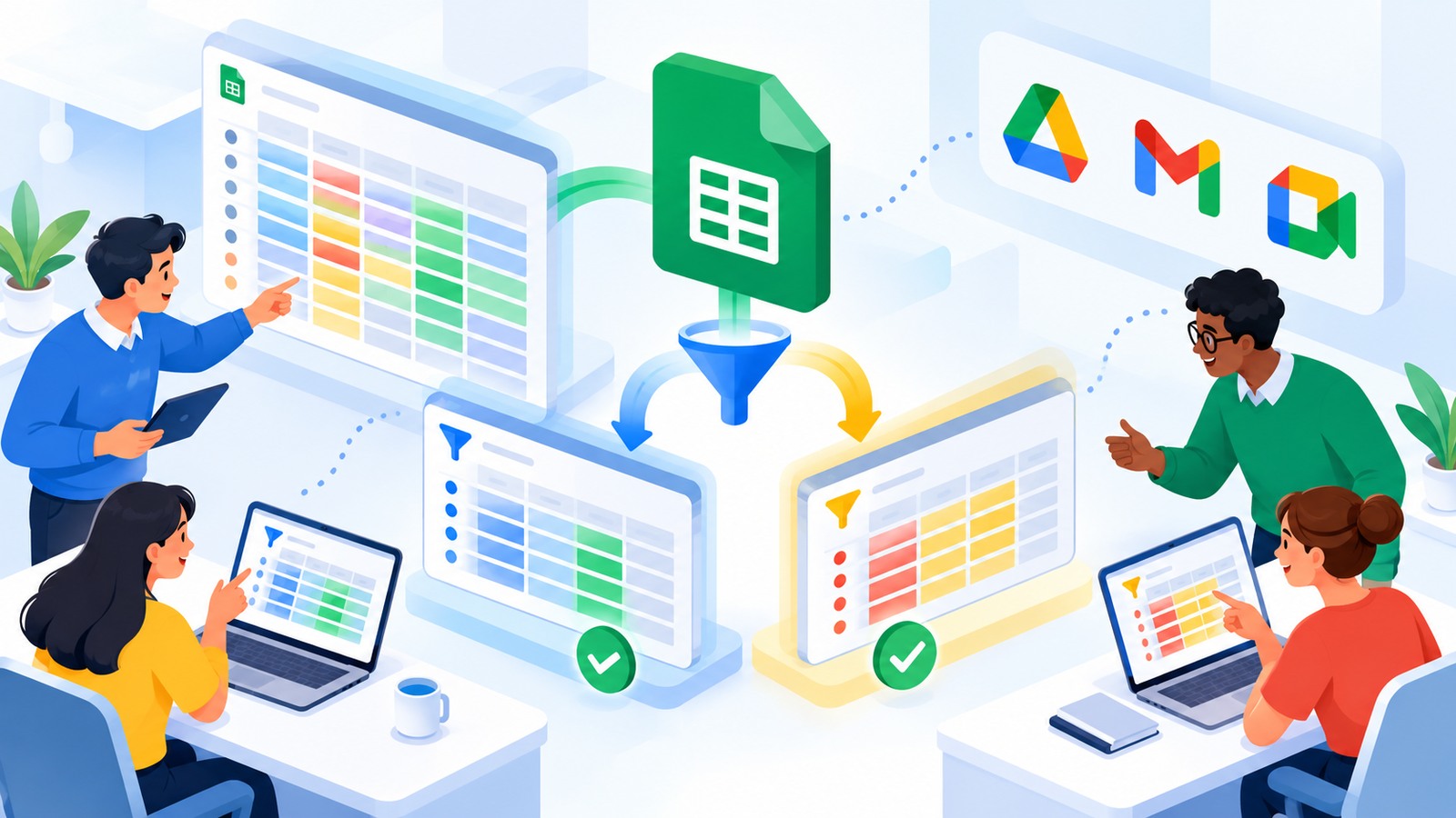 Minh họa thao tác và cộng tác trong Google Workspace