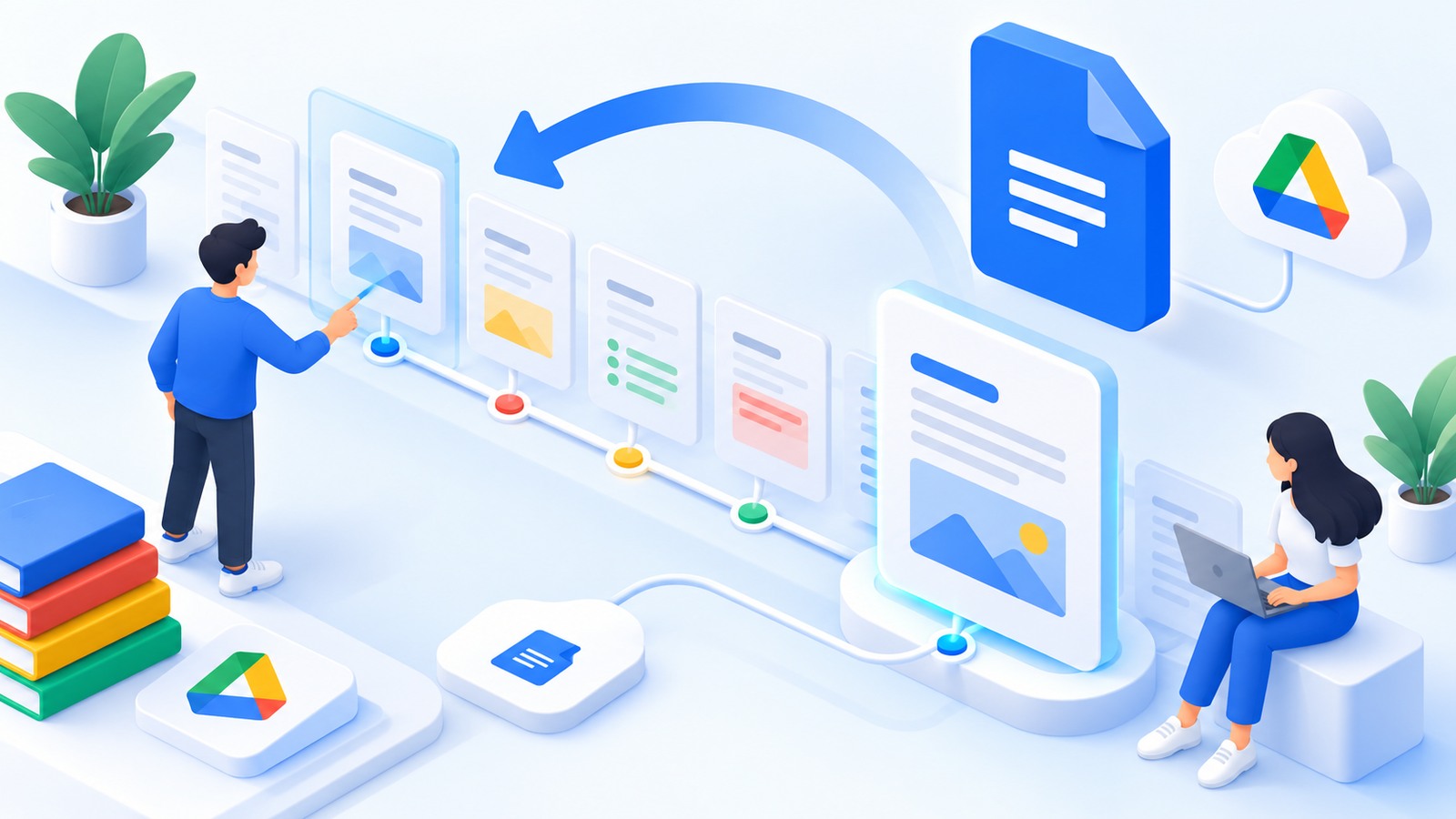 Minh họa thao tác và cộng tác trong Google Workspace