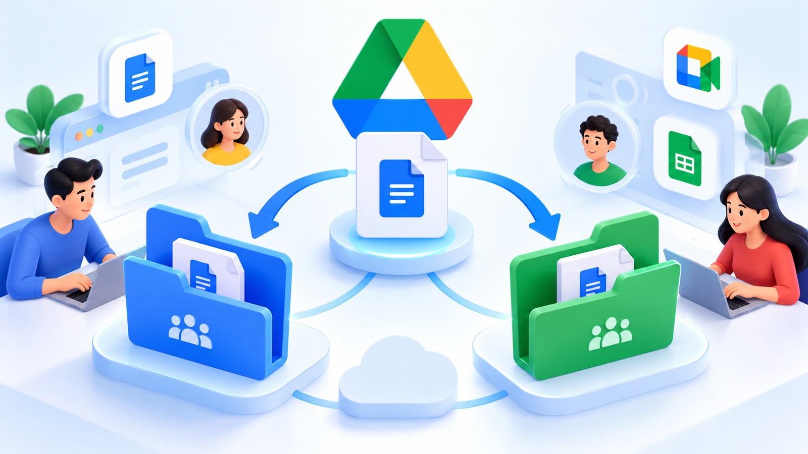 Minh họa thao tác và cộng tác trong Google Workspace