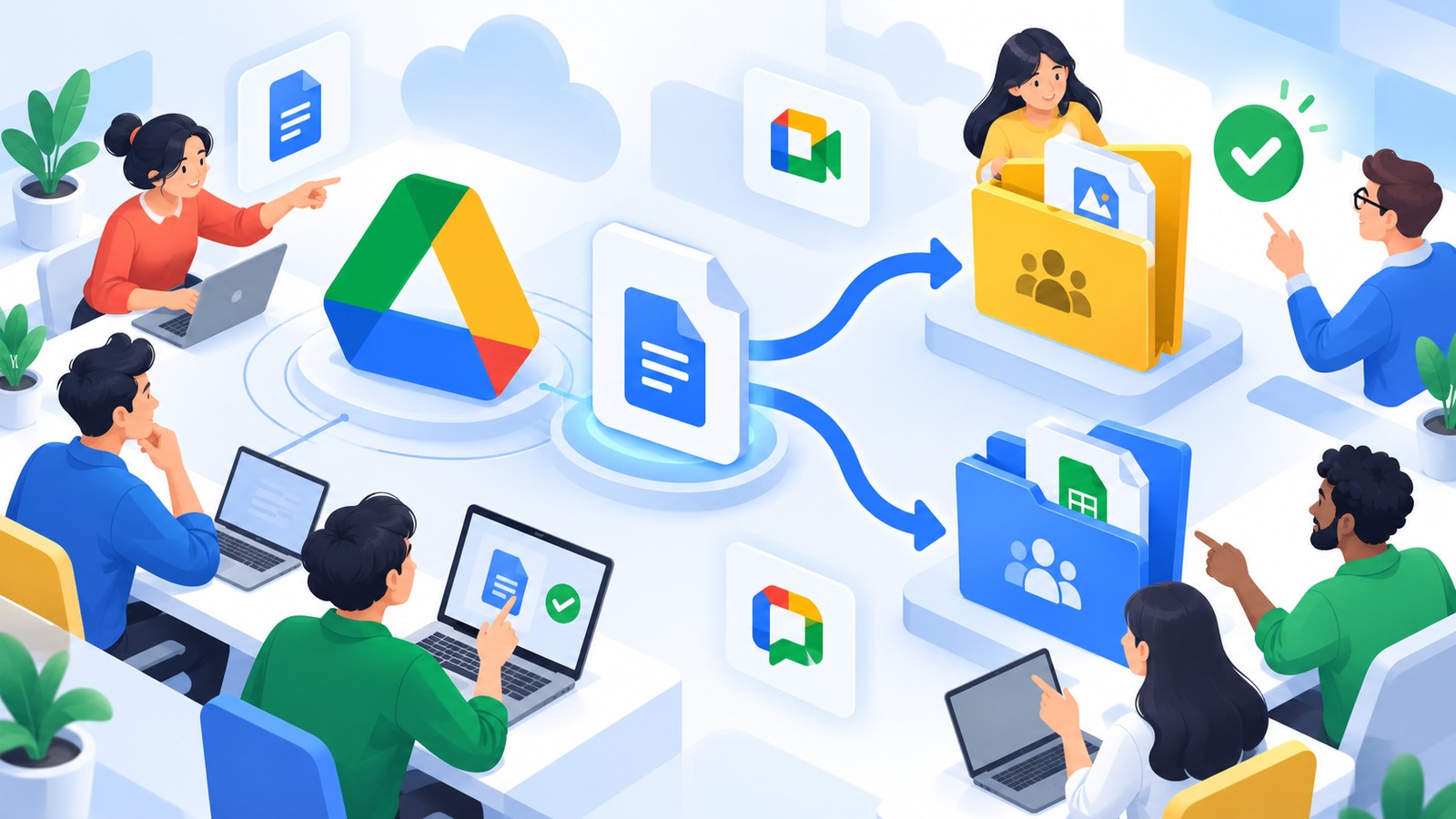 Minh họa thao tác và cộng tác trong Google Workspace