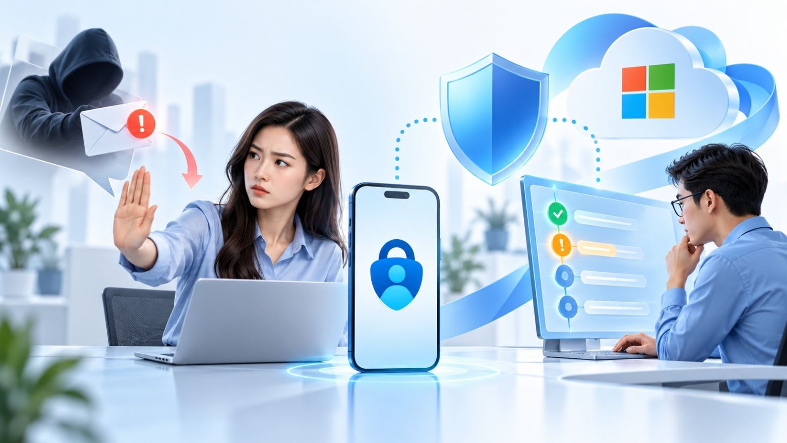 Minh họa Microsoft 365 cảnh báo đăng nhập bất thường