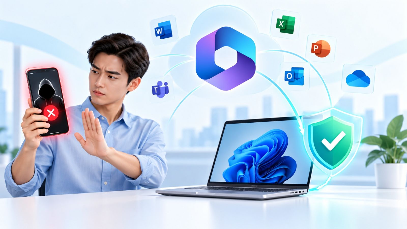 Minh họa Microsoft 365 mật khẩu hay MFA