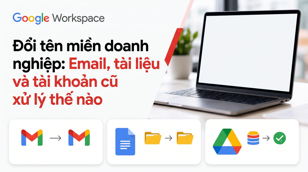 Đổi tên miền doanh nghiệp: Email, tài liệu và tài khoản cũ xử lý thế nào?