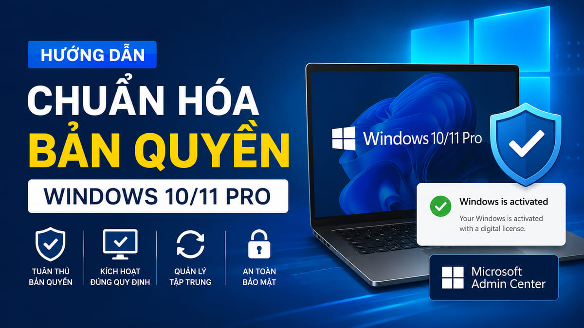 Hướng dẫn chuẩn hóa bản quyền Windows 10/11 Pro