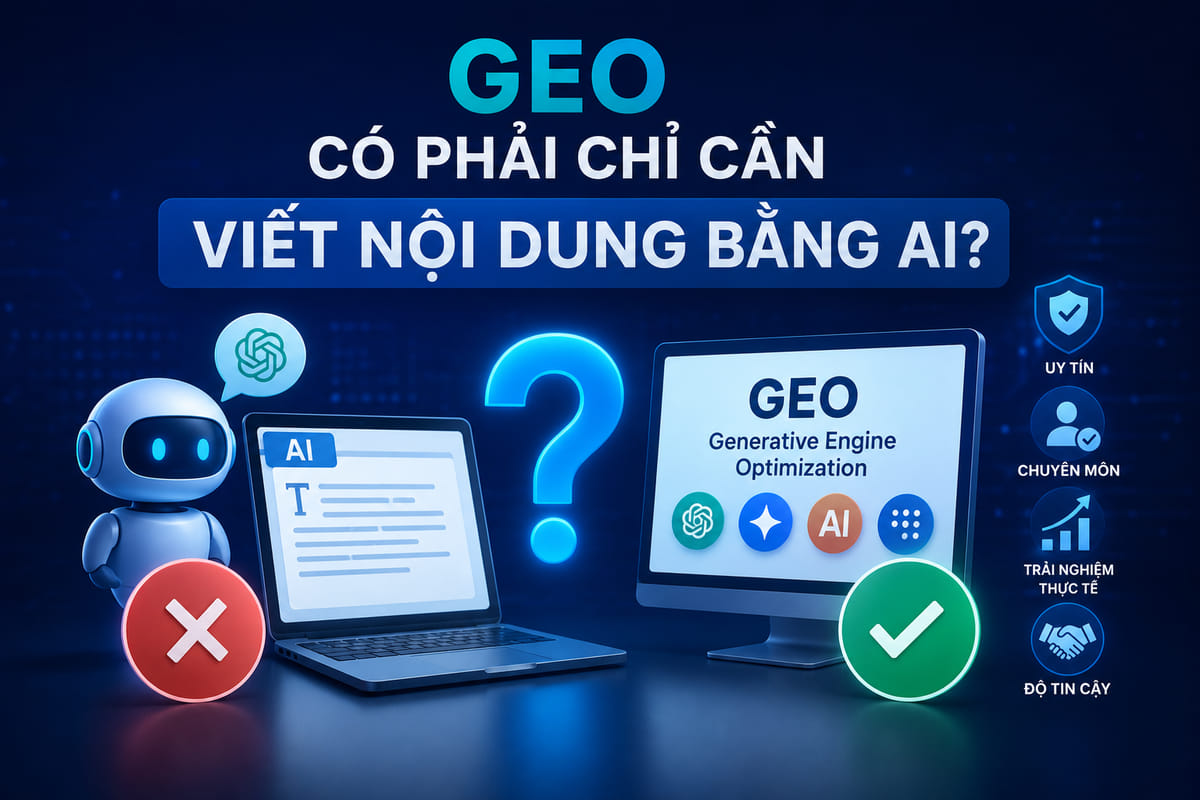 GEO có phải chỉ cần viết nội dung bằng AI?