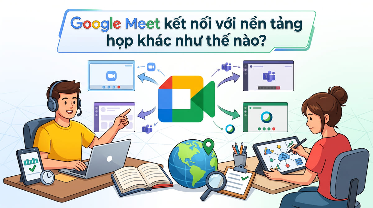 Google Meet kết nối với nền tảng họp khác
