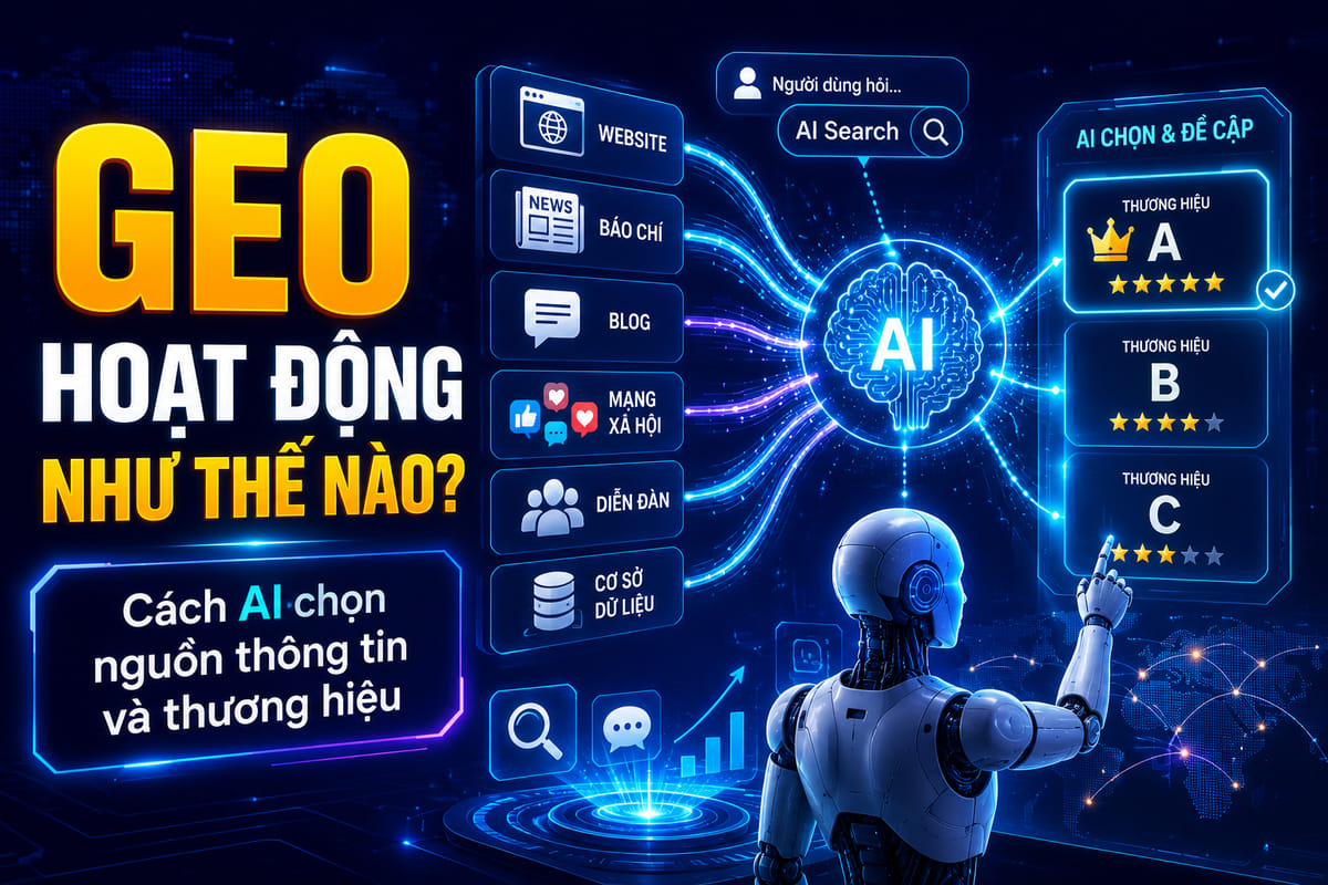 GEO hoạt động như thế nào? Cách AI chọn nguồn thông tin và thương hiệu