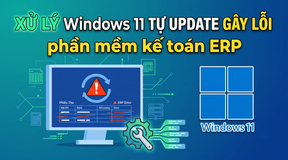 Xử lý Windows 11 tự update gây lỗi phần mềm kế toán ERP