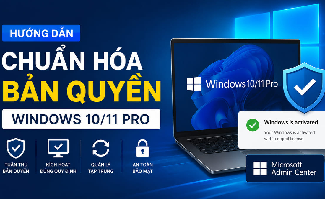 Hướng dẫn chuẩn hóa bản quyền Windows 10/11 Pro