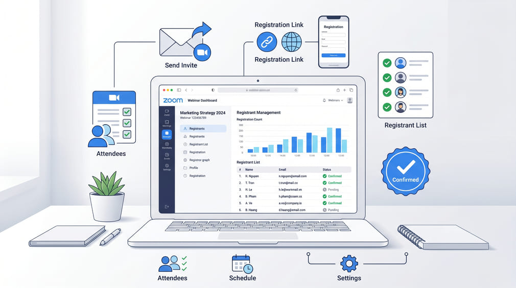 Quản lý lời mời và đăng ký Webinar trên Zoom hiệu quả