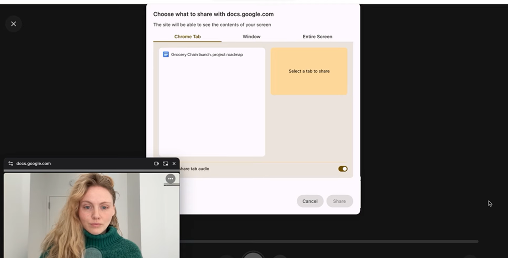 Cách quay màn hình và camera trong Google Vids