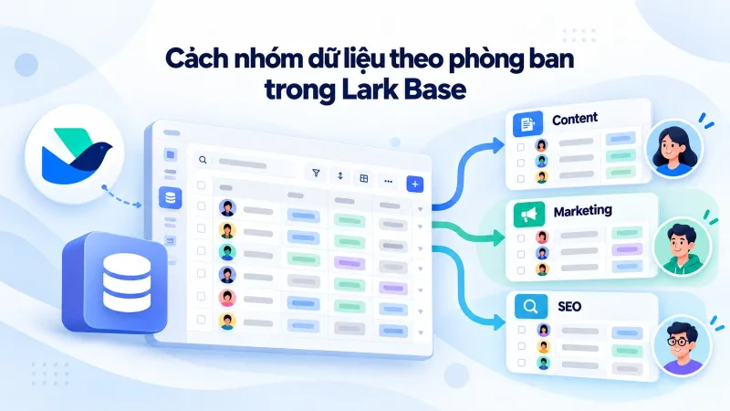 Cách nhóm dữ liệu theo phòng ban trong Lark Base