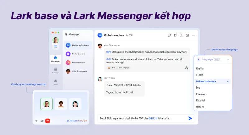Biến hội thoại thành dữ liệu: Lark Messenger và Lark Base kết hợp