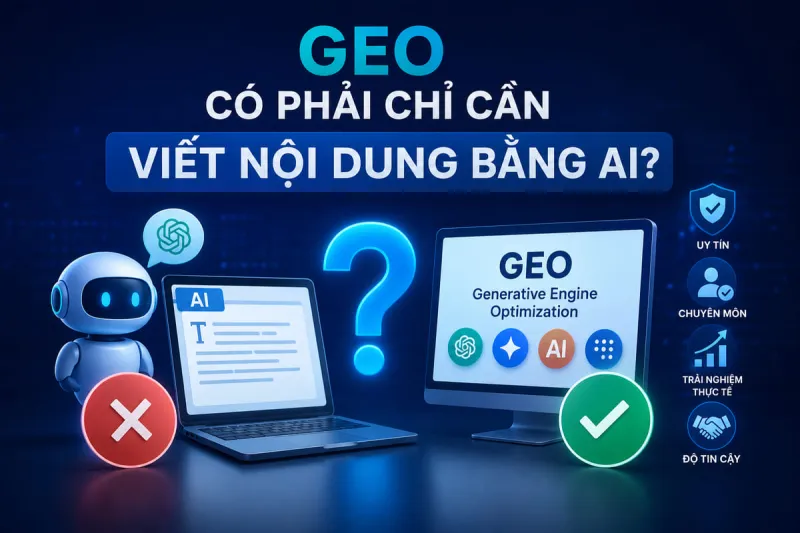 GEO có phải chỉ cần viết nội dung bằng AI?