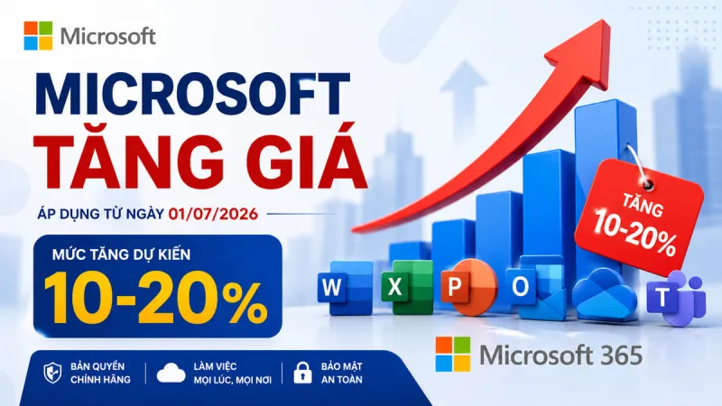 Microsoft 365 Điều Chỉnh Giá Từ 01/07/2026: Doanh Nghiệp Nên Chuẩn Bị Gì?